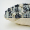 Hand-Woven Blue & Cream Boho Decorative Throw Pillow - 17.5" x 17"